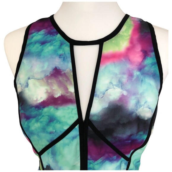 Adelyn Rae Sleeveless Watercolor Fit and Flare Mini Cocktail Dress Size S - Picture 3 of 12